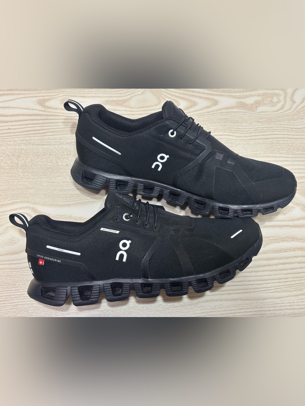 On Running Black Waterproof Men's Athletic Running Shoes